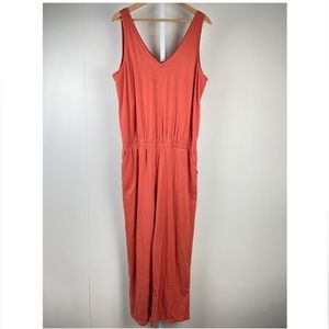Pact Orange Romper Jumpsuit Sleeveless Wide Leg Relaxed Womens Size XL